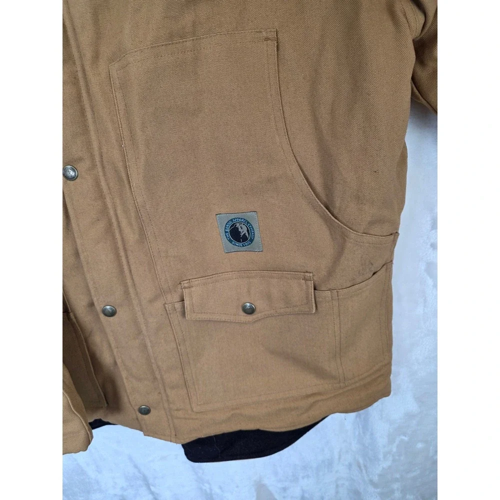 Berne Apparel Mens Duck Canvas Work Jacket Tan Brown Black Corduroy Collar Large